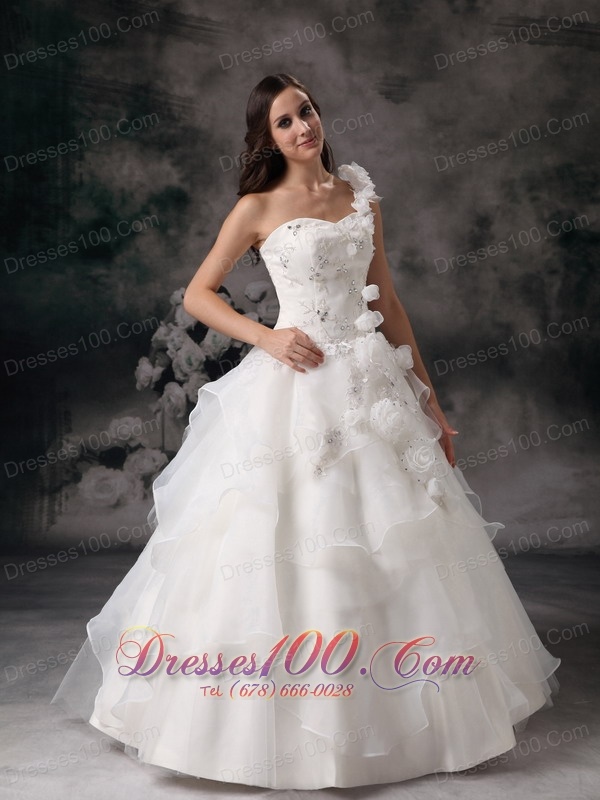 Hand Made Flower Ball Gown Wedding Gown Layer