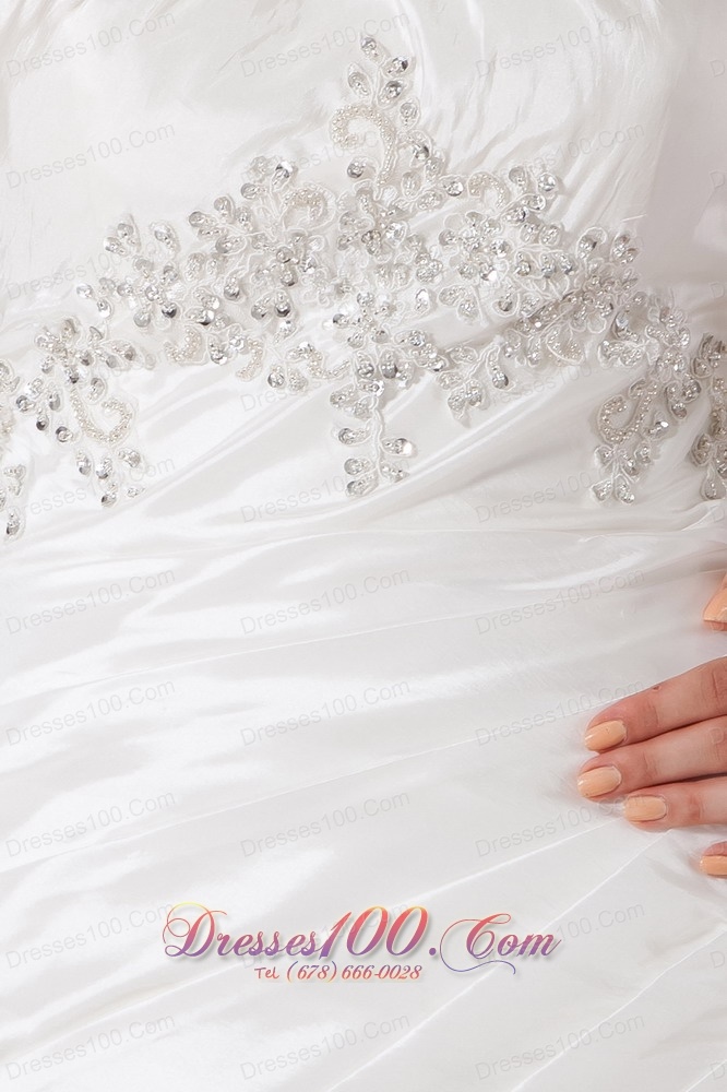 Looking Wedding Dress Chapel Train Ruched Bodice