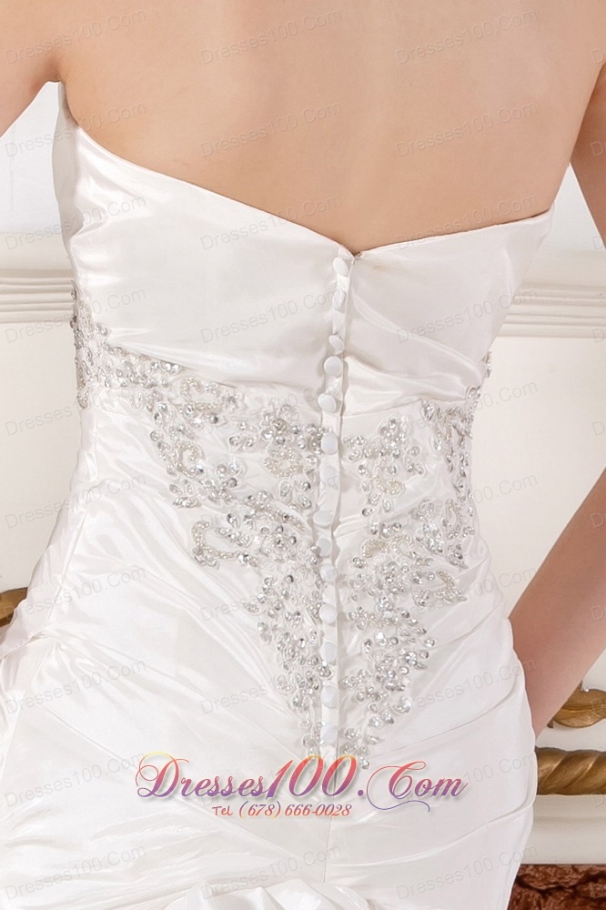 Looking Wedding Dress Chapel Train Ruched Bodice