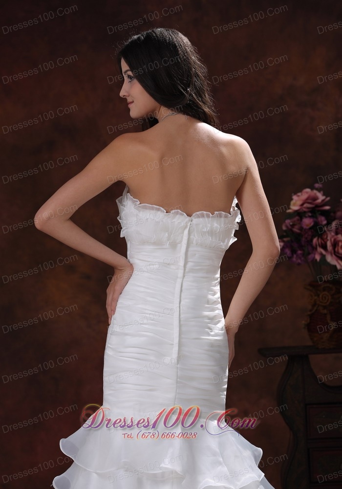 Floral Sweetheart Wedding Gown with Mermaid Ruffles