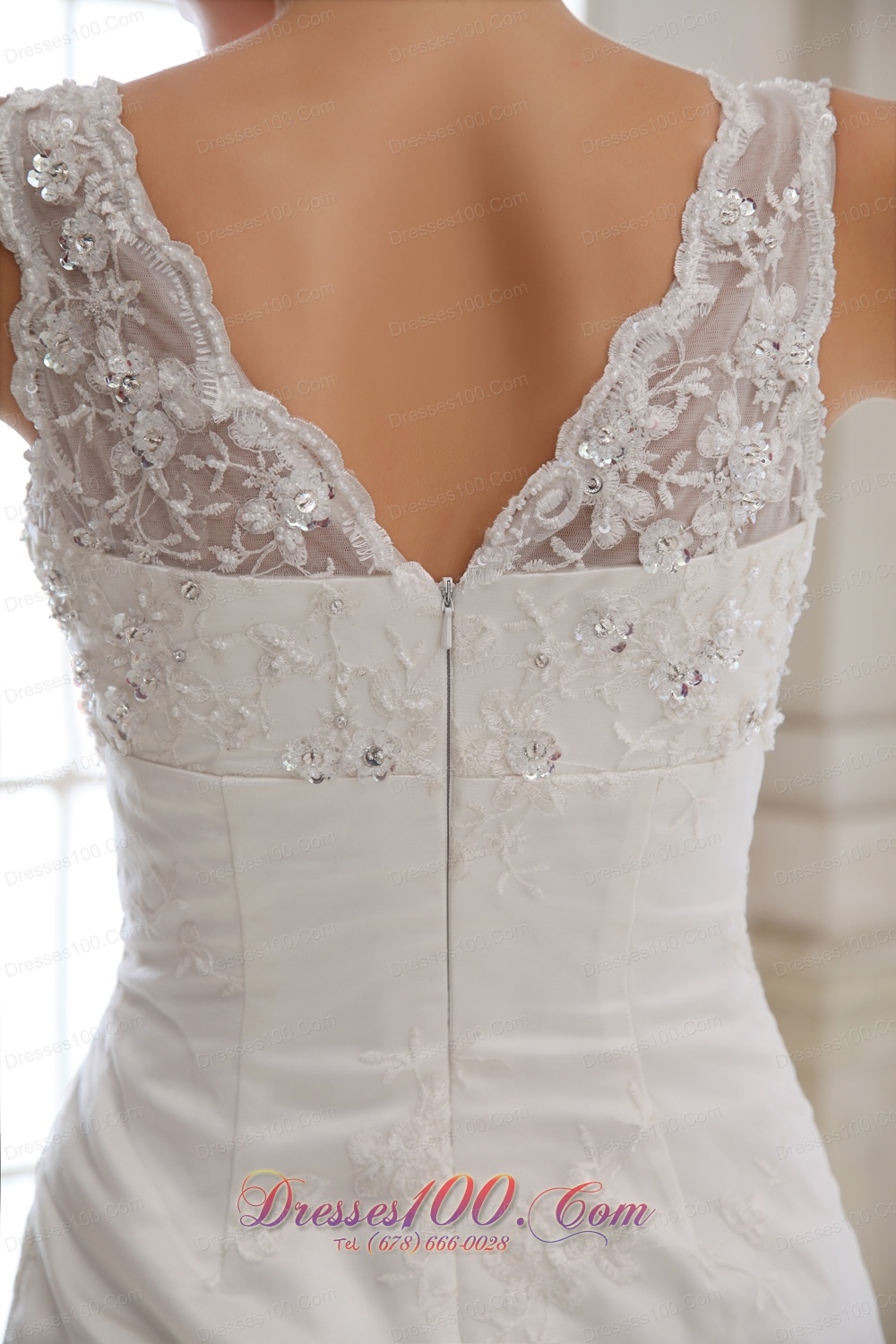 Empire V-neck Mermaid Bridal Dresses Ruffles Beading