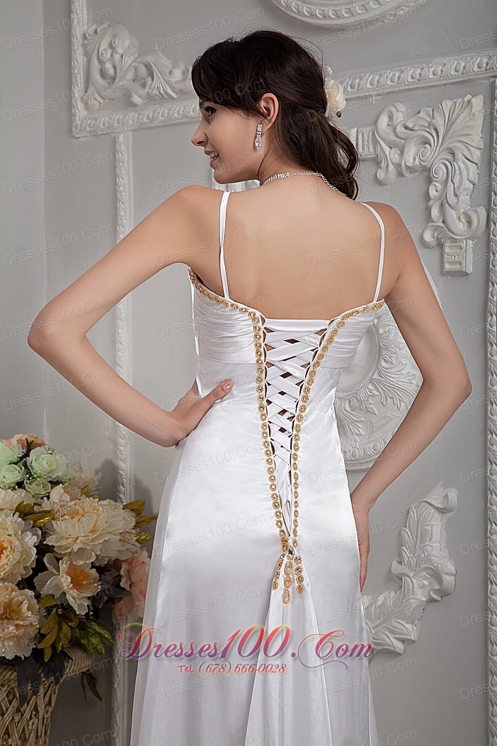 High Quality Taffeta Spaghetti Straps Bridal Gowns