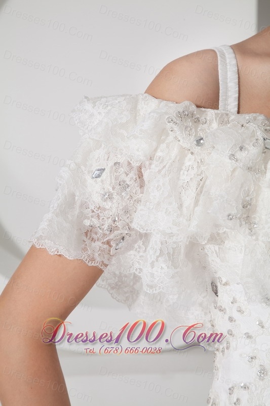 Beautiful A-line Straps Wedding Dress Tulle Appliques