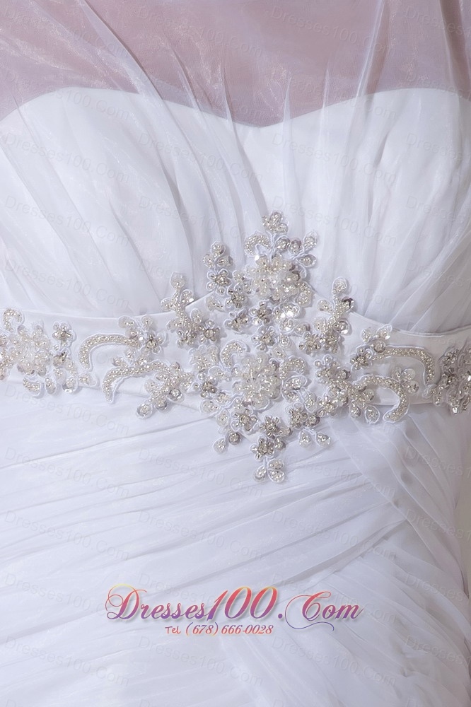 Unique Wedding Dress Mermaid Scoop Appliques