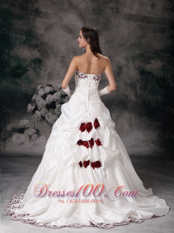 Sweetheart Bridal Dresses Taffeta Embroidery