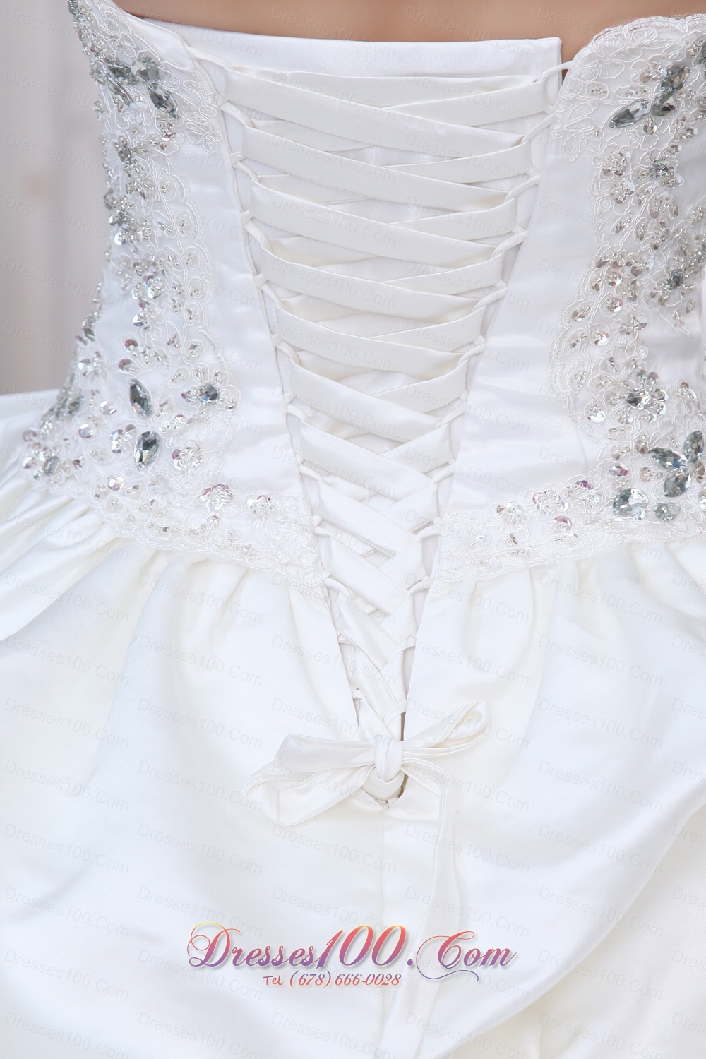 Gorgeous Strapless Beading and Appliques Wedding Dress