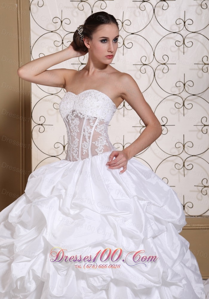 Wedding Dress Taffeta With Pick-ups Gowns