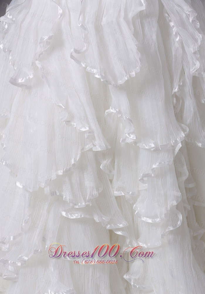 Trumpet Sweetheart Ruched Ruffles Wedding Dress
