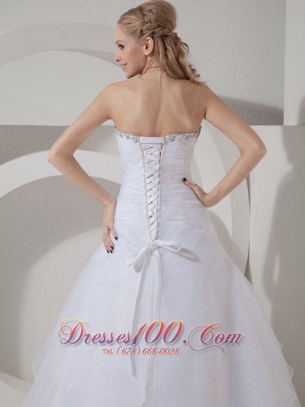 Mod Sweetheart Organza Beading Wedding Dress