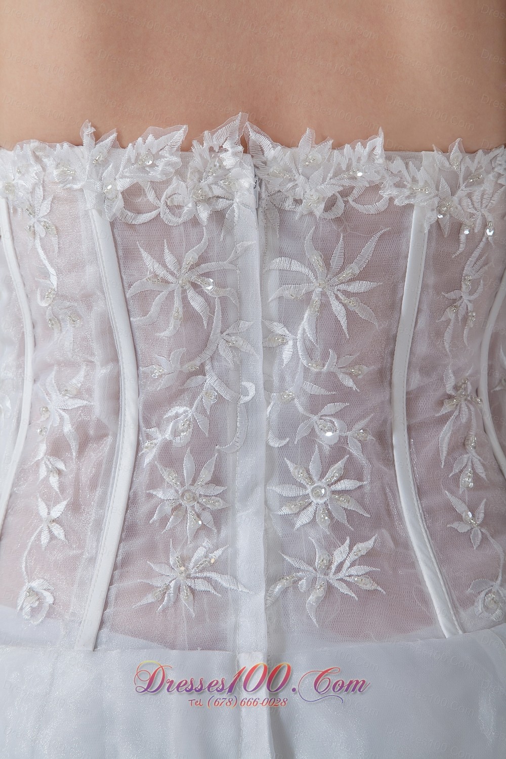 Sweetheart Embroidery Organza Bridal Dress