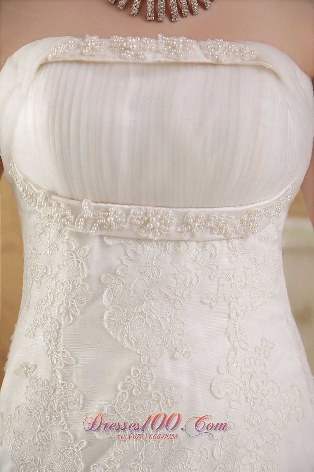 Mermaid Strapless Lace Beading Bridal Gowns