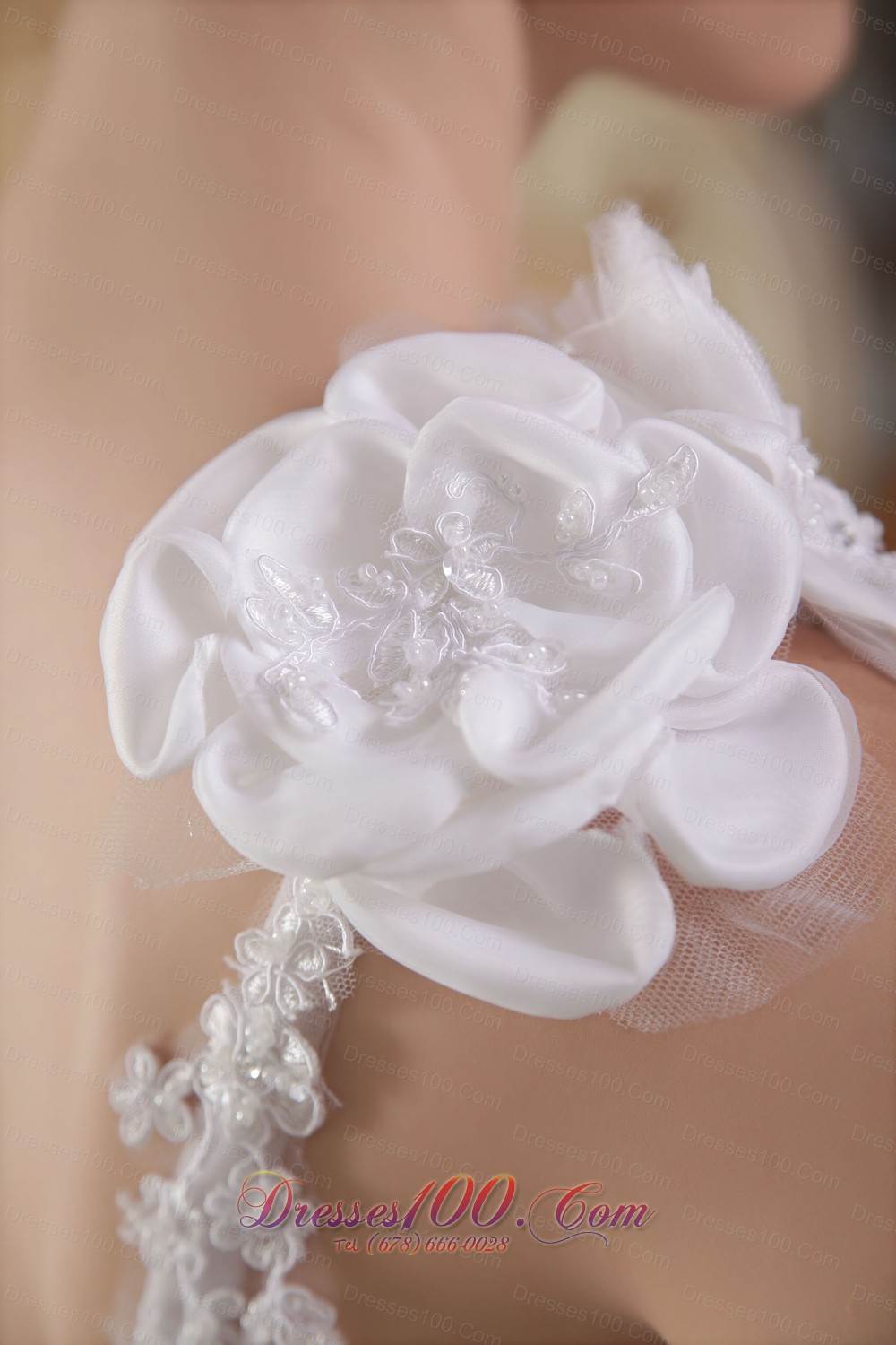 Floral One Shoulder Ruffles Bridal Gown