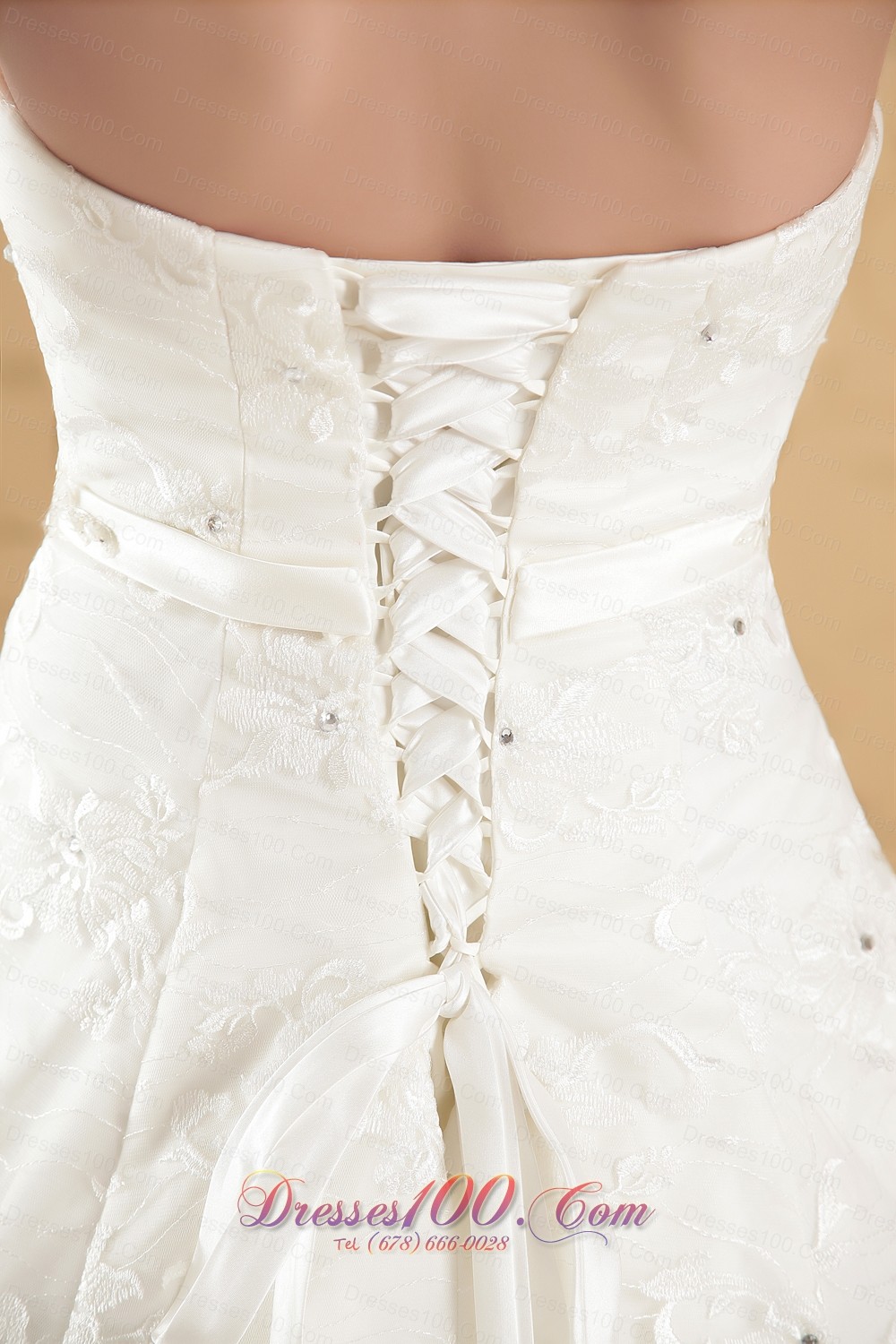 Strapless Satin Beading Special Fabric Bridal Gowns