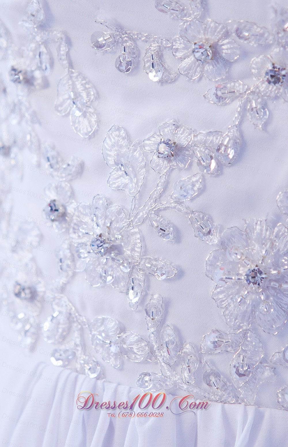 Wanted Empire Straps Chiffon Beading Bridal Dress