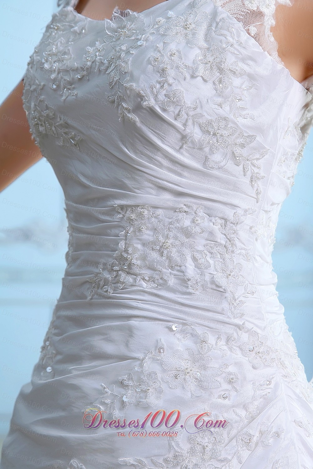 Bridal Dresses Appliques Square Tulle For Customers