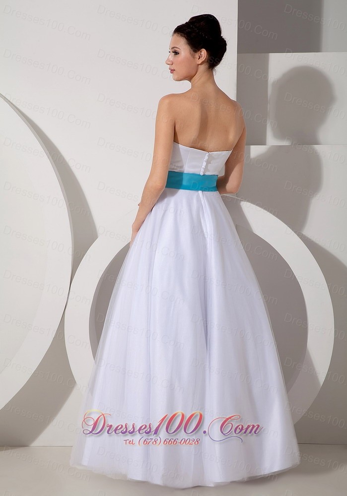 Sweetheart Sash A-line Bridal Wedding Dress Taffeta