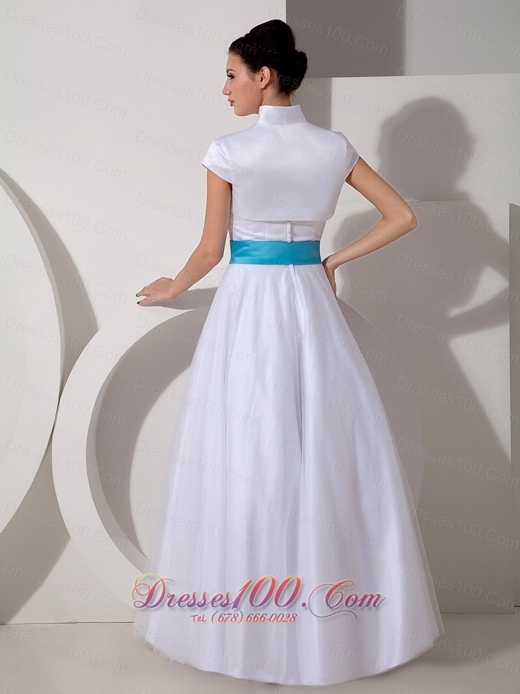 Sweetheart Sash A-line Bridal Wedding Dress Taffeta