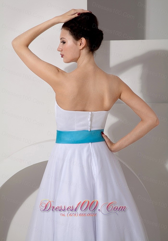 Sweetheart Sash A-line Bridal Wedding Dress Taffeta