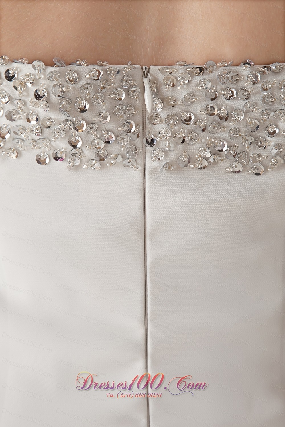 Chiffon One Shoulder Wedding Bridal Gown Beading Brush Train