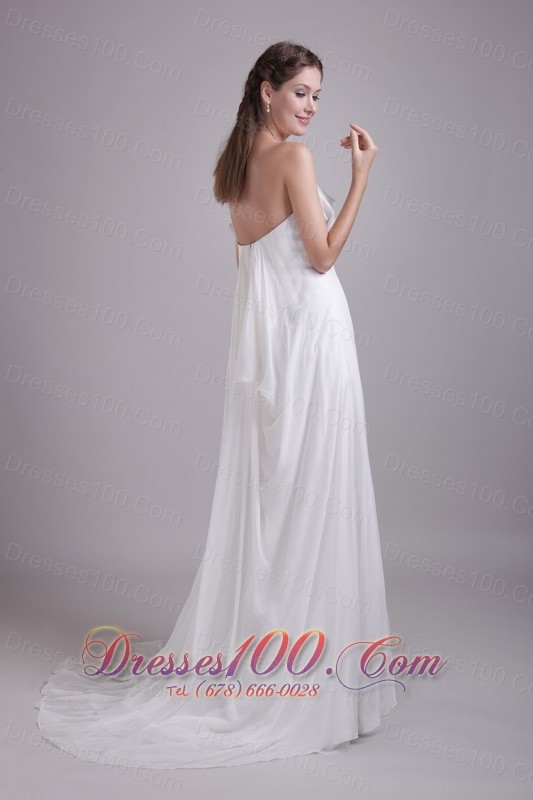 Wedding Bridal Dress Chiffon Sweetheart Brush Train Empire