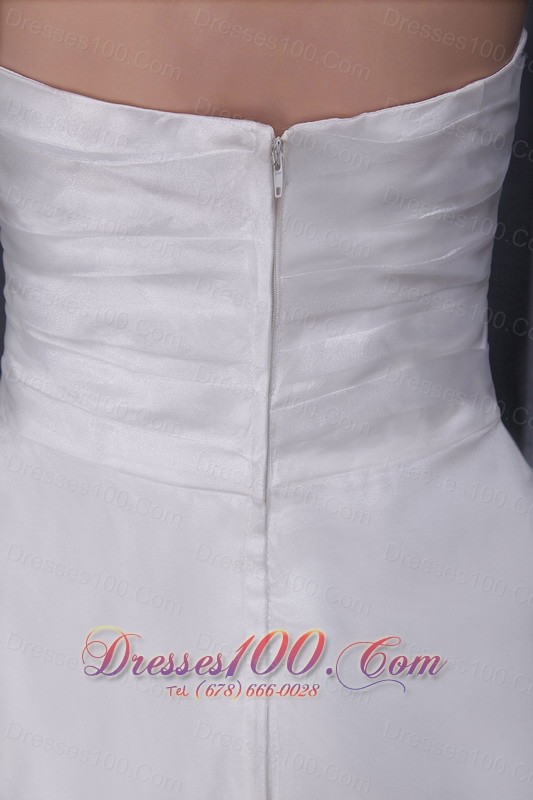 Organza and Taffeta Handle Flower Wedding Bridal Dress Strapless