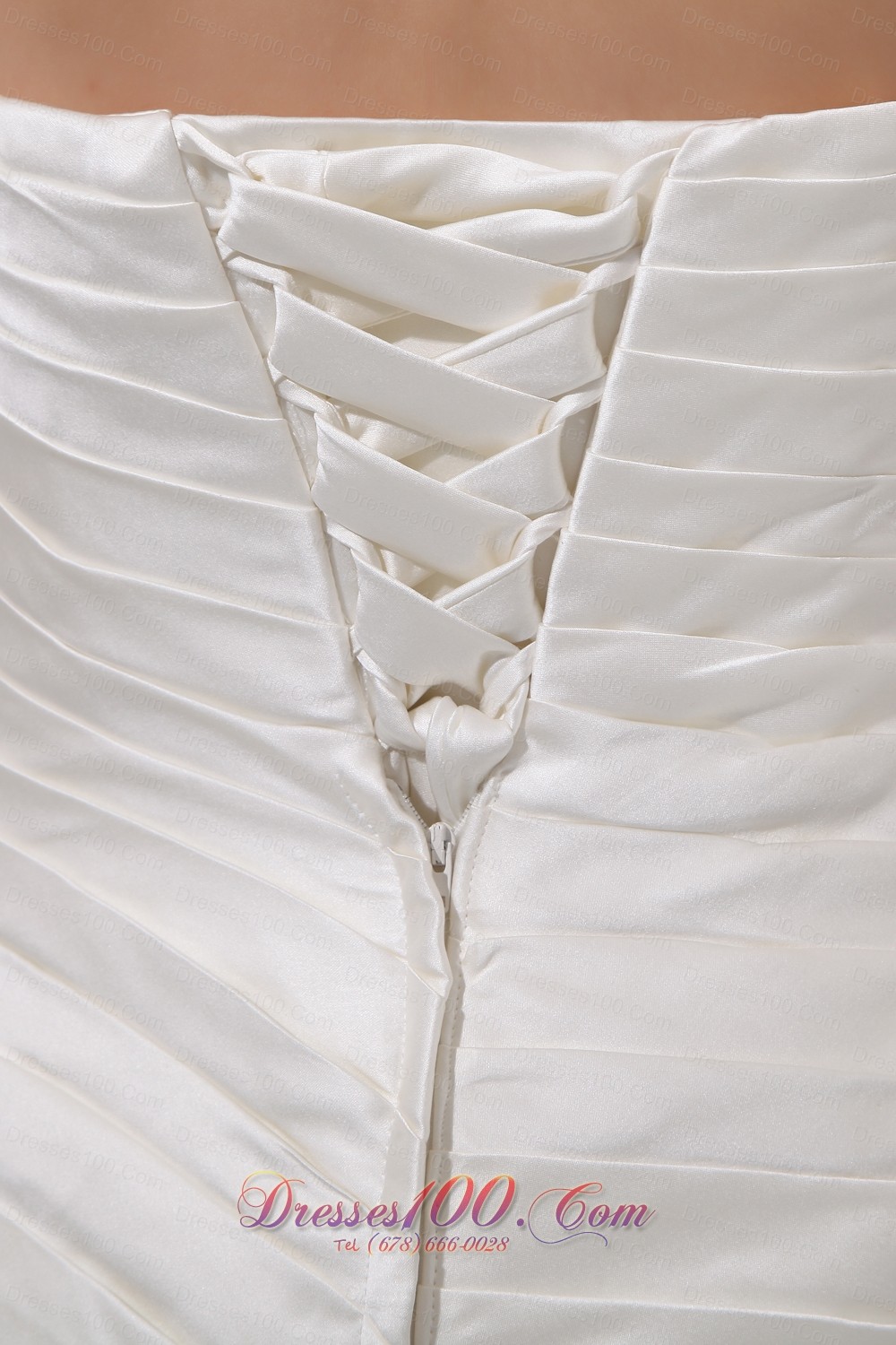 Strapless Chapel Train Wedding Bridal Dress Satin and Taffeta