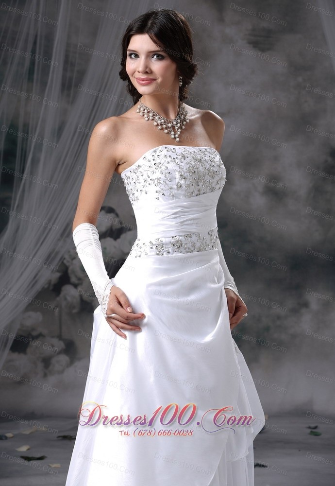 Appliques With Beading Decorated Up Bodice Wedding Dress