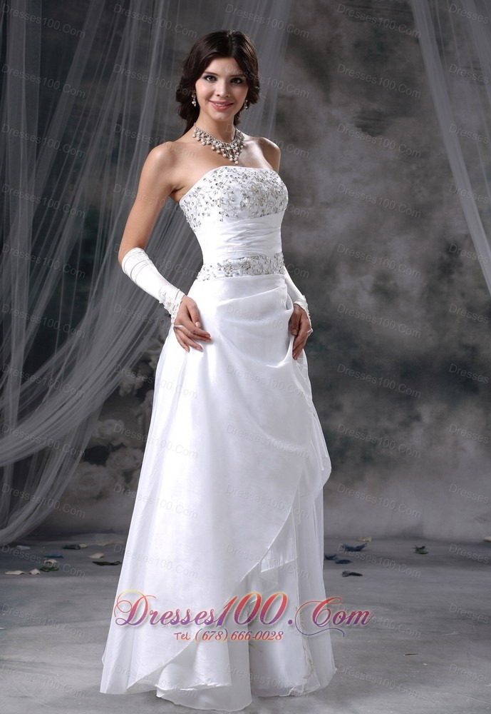Appliques With Beading Decorated Up Bodice Wedding Dress
