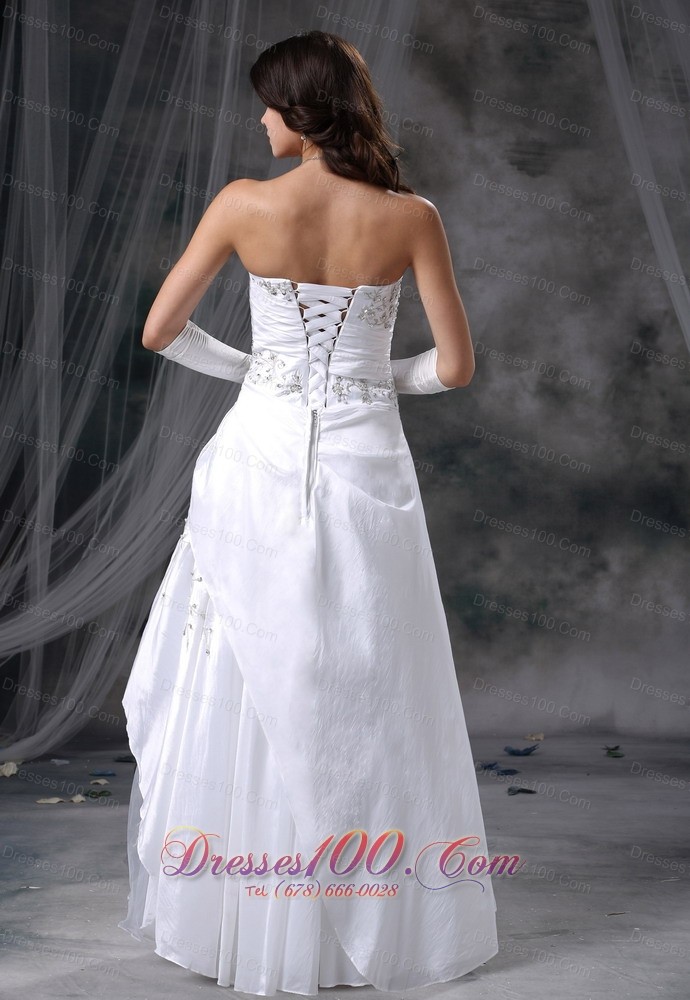 Appliques With Beading Decorated Up Bodice Wedding Dress