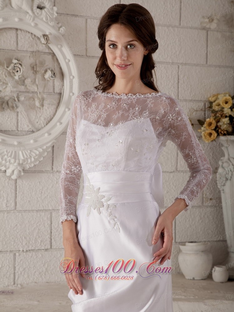 Dramatic Mermaid Bateau Lace Bridal Dresses Satin on Sale