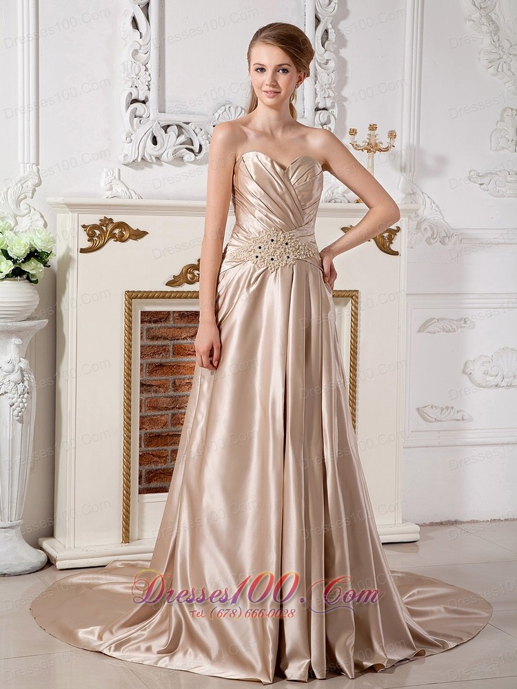 Champagne Sweetheart Wedding Dress Red Carpet Jacket