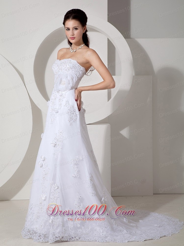 Elegant Mermaid Bridal Dress Sash Lace Flowers Court