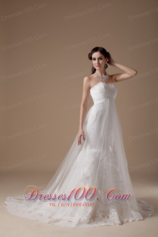 Sweet Tulle Lace A-line Wedding Dress for Petite Brides