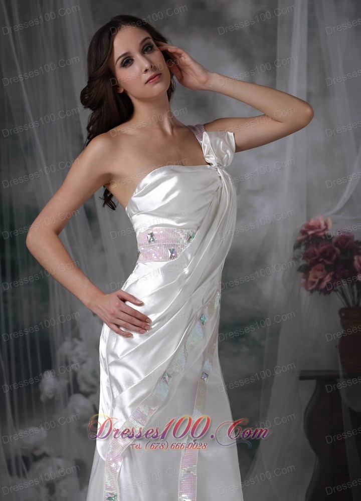 Pretty Bowknot One Shoulder Bridal Dress Floor-length