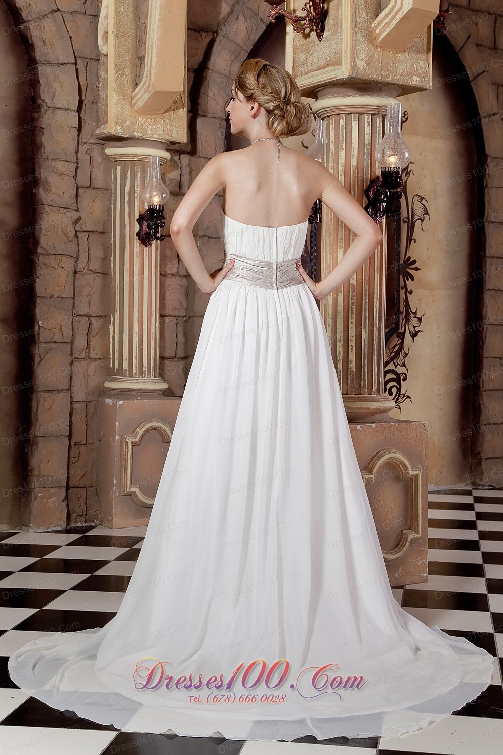 Gilding Chiffon Sash Beach Wedding Dress Fairy Tale Court