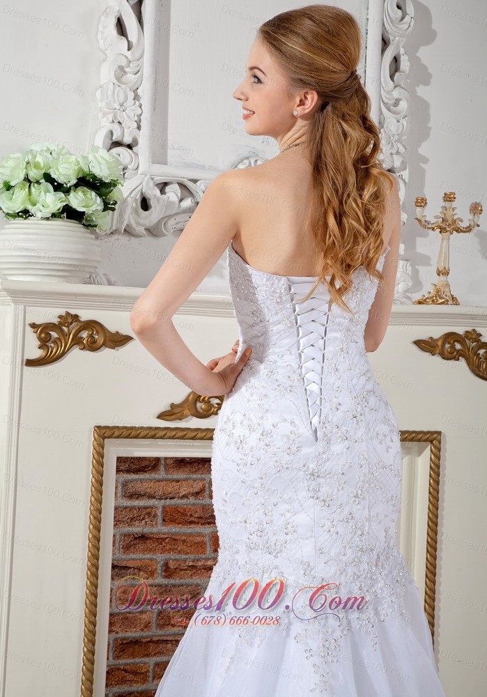 Mermaid Wedding Dress Court Train Appliques Katherine Style