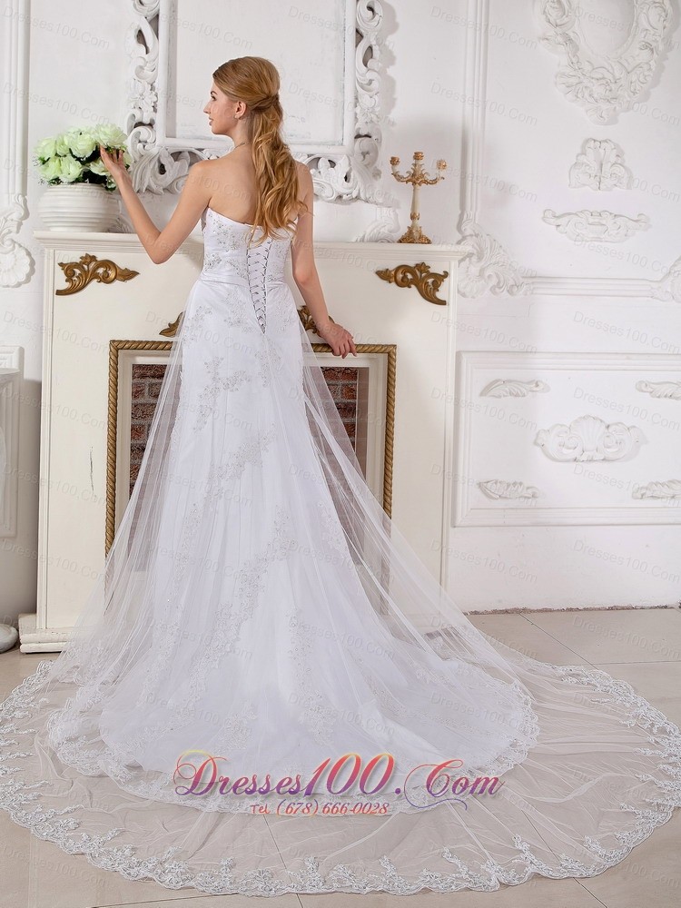 Free Delivery Empire Lace Bridal Dress Cathedral Train