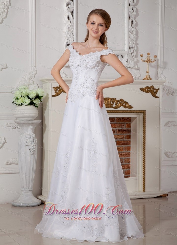 White Lace Bridal Destination Wedding Dress Off the Shoulder