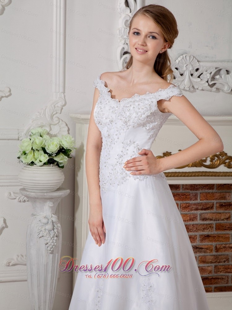 White Lace Bridal Destination Wedding Dress Off the Shoulder