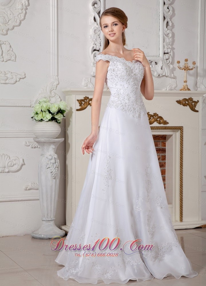 White Lace Bridal Destination Wedding Dress Off the Shoulder
