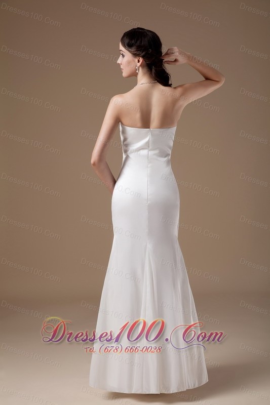 Custom Made Column Bridal Dress Strapless Floor-length