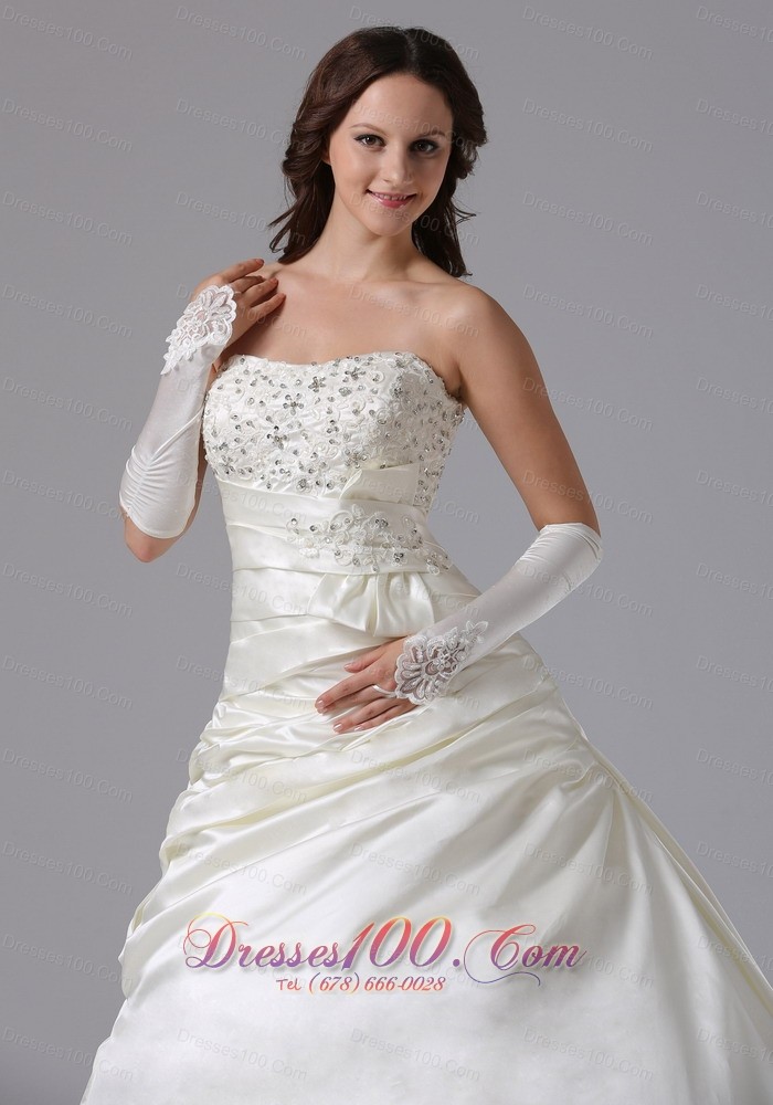 Appliques Romantic Wedding Ball Gown Snowflake Beads