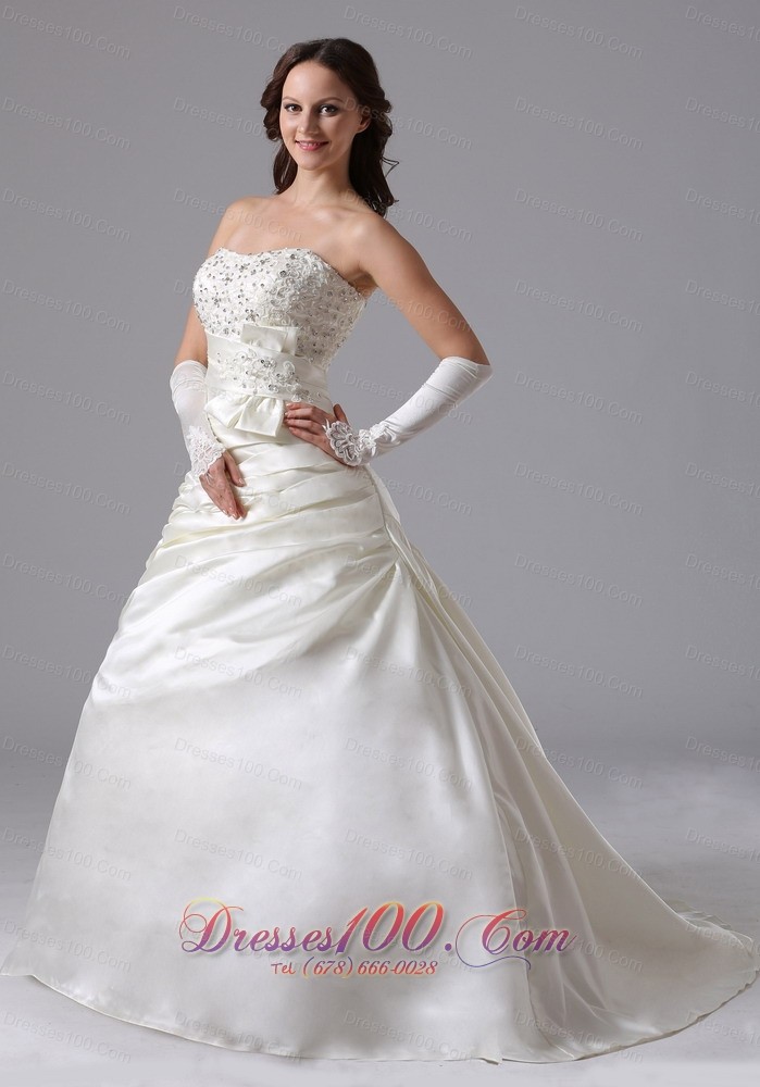 Appliques Romantic Wedding Ball Gown Snowflake Beads