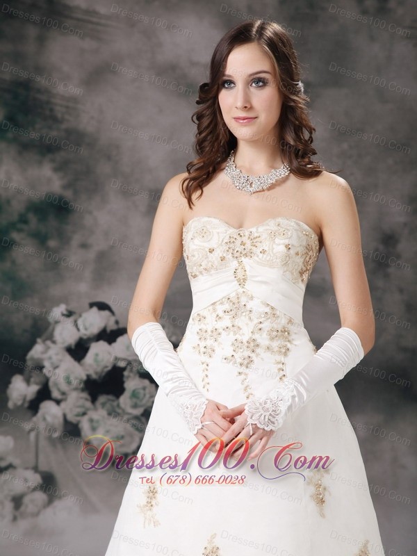 Affordable Off White Wedding Gowns A-line Sweetheart Lace