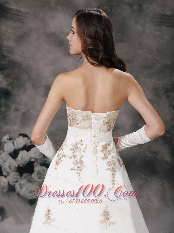 Affordable Off White Wedding Gowns A-line Sweetheart Lace