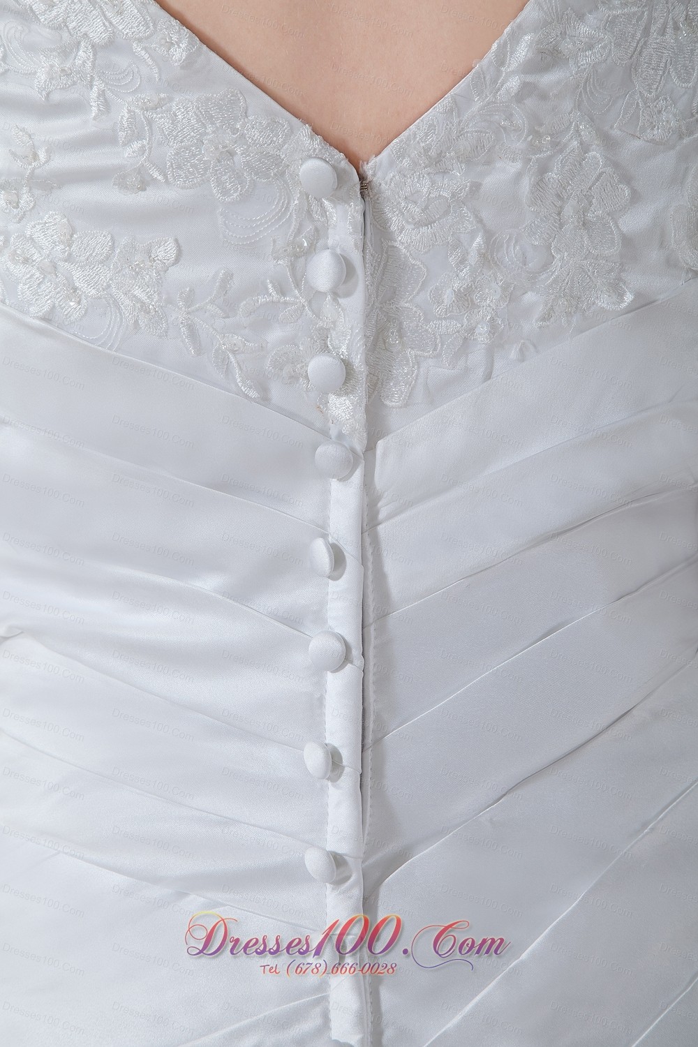 Mermaid V-neck Bridal Dress Ruch Court Satin Appliques