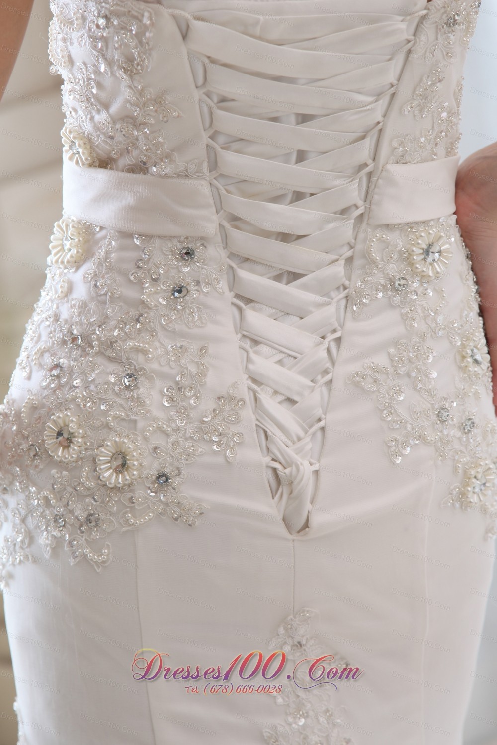 Best Wedding Dress Mermaid Appliques Strapless Court Belt