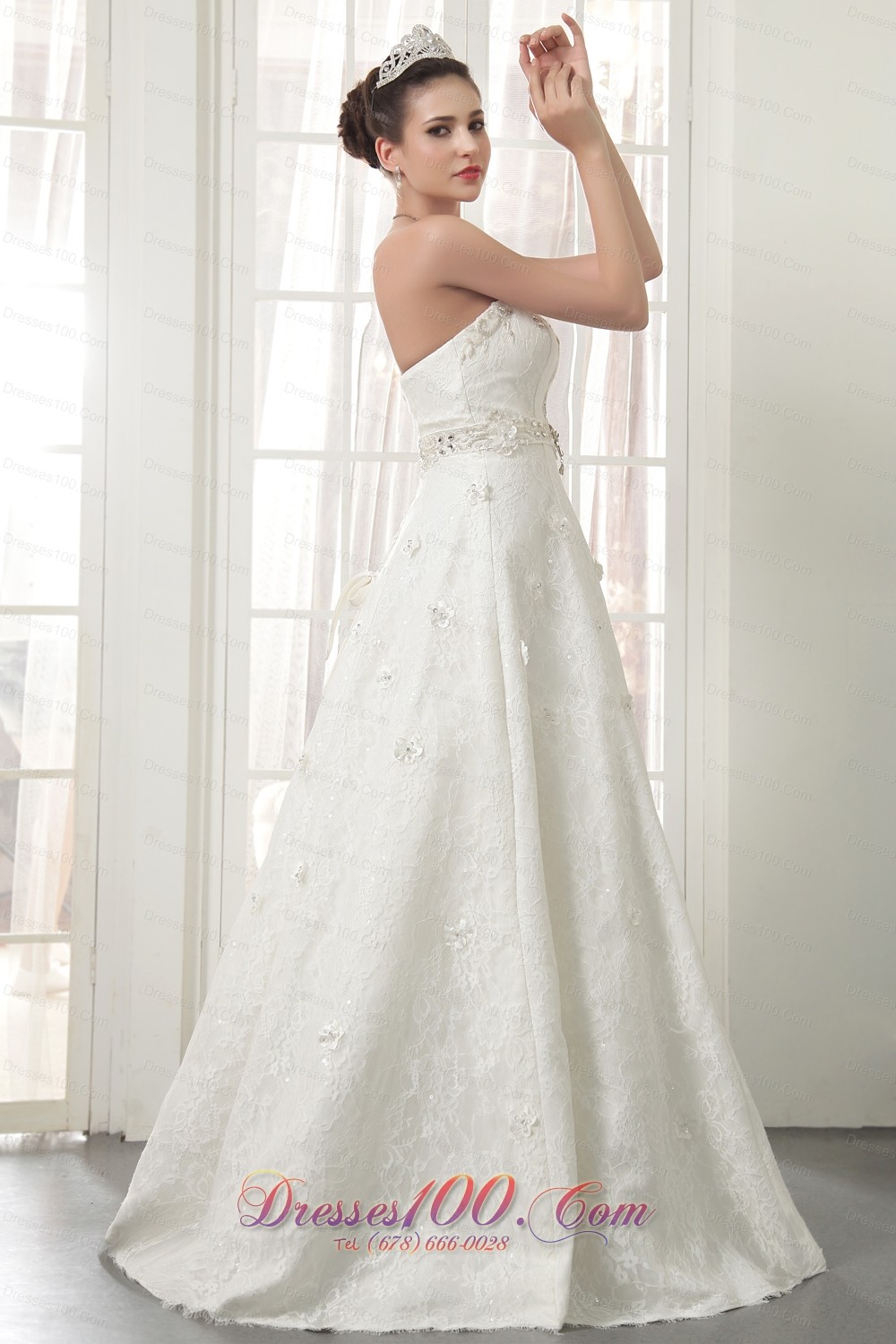 Princess Floor-length Lace up Wedding Dress Gilding