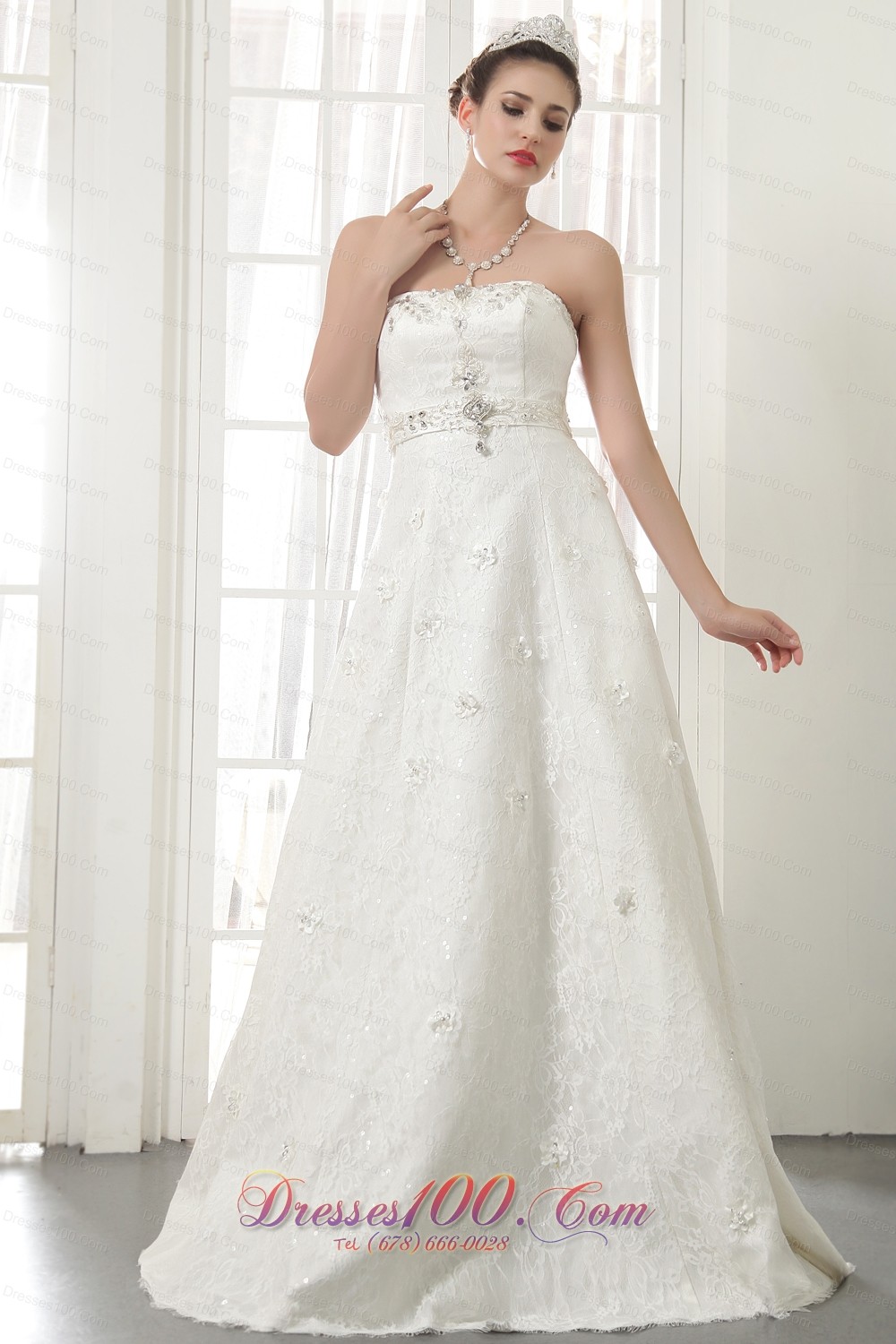 Princess Floor-length Lace up Wedding Dress Gilding