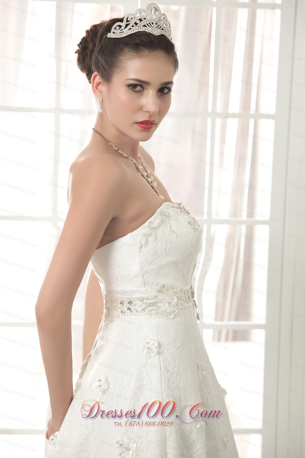 Princess Floor-length Lace up Wedding Dress Gilding